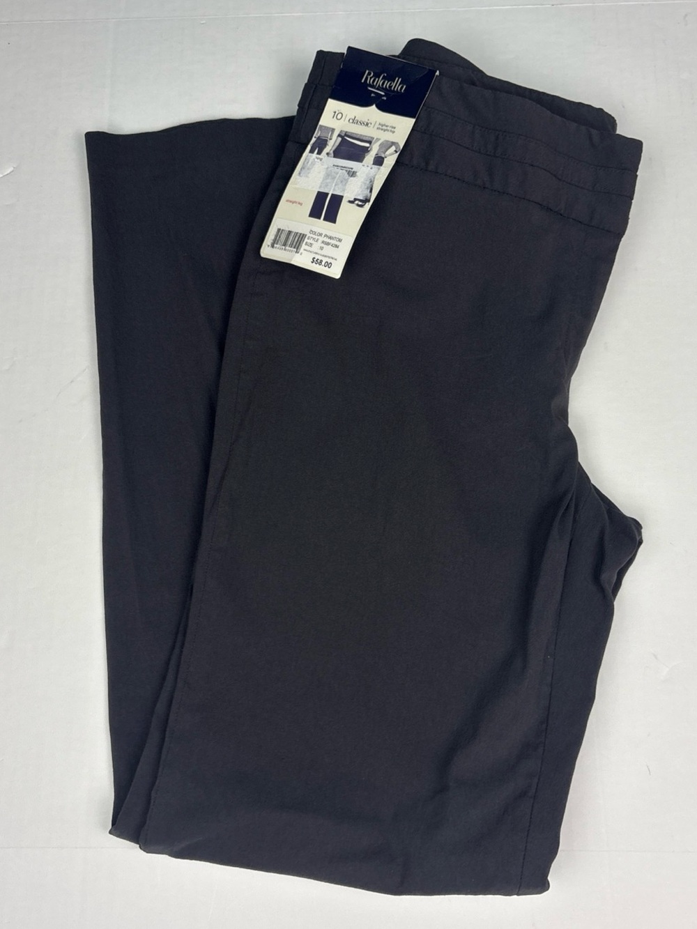 Rafaella Women Size 10 Dress Pants RSBF4284 New Tags Dark Gray Phantom High Rise